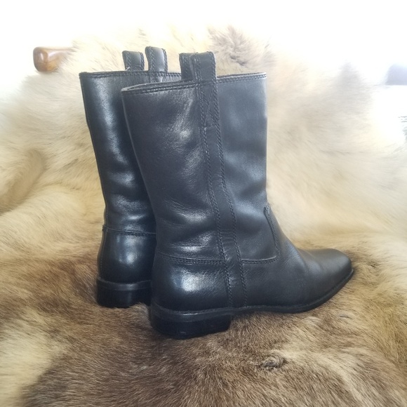 Michael Kors black leather biker mid-calf boots - Picture 2 of 7